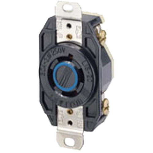 Single Flush 3-Pole 4-Wire Grounding Receptacle Maritime Industrial Rubber