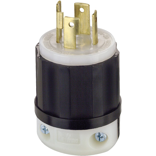 3-Pole 4-Wire Grounding Locking Plug, Nylon, 30 Amps, 125 V/250 V, L14-30P Maritime Industrial Rubber