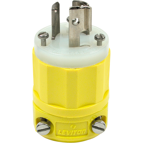 2-Pole 3-Wire Grounding Locking Plug, Nylon, 15 Amps, 250 V, L6-15P Maritime Industrial Rubber