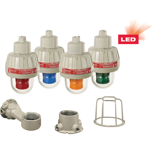 Explosion-Proof LED Warning Lights With XLT Technology, Continuous/Flashing, Green Maritime Industrial Rubber