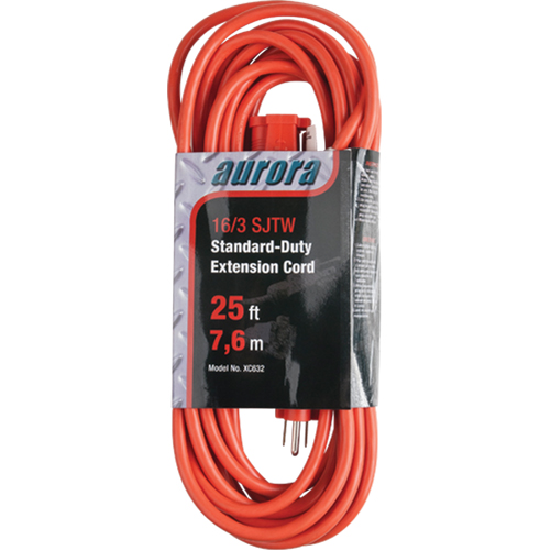 Extension Cord, Indoor/Outdoor, SJTW, 16/3 AWG, 13 A, 25' Maritime Industrial Rubber