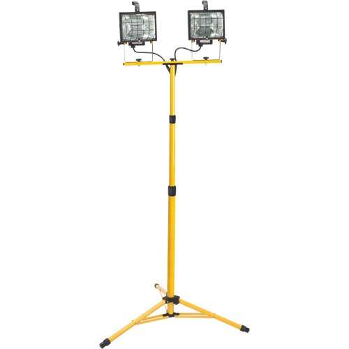Twin-Head Work Light, Halogen, 500 W, 16000 Lumens, Steel Housing Maritime Industrial Rubber