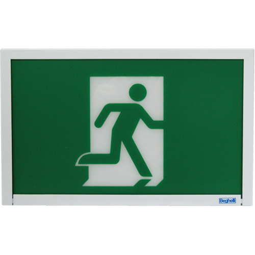 Enseigne de sortie coureur, DEL, &agrave; piles, 12" lo x 7 1/2" la, Pictogramme Maritime Industrial Rubber