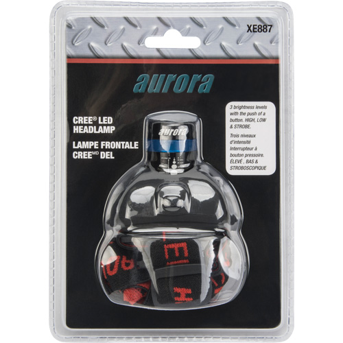 Lampe frontale Cree, DEL, 120 lumens, 6 hres de fonctionnement, piles AAA Maritime Industrial Rubber