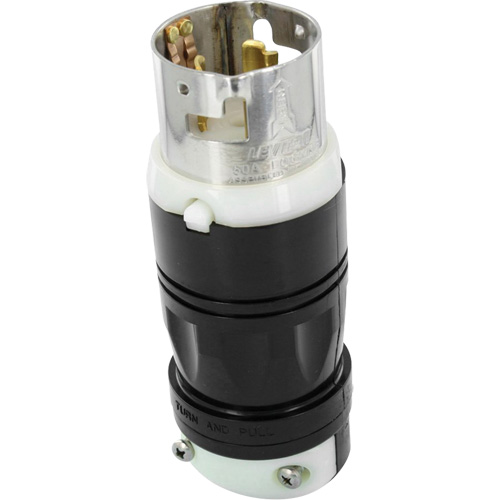 California Style Locking Plug, Nylon, 50 Amps, 120 V/250 V, Non-NEMA Maritime Industrial Rubber