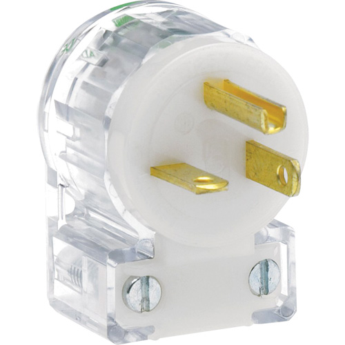 Angled Hospital Grade Extension Plug, Nylon, 20 Amps, 125 V Maritime Industrial Rubber