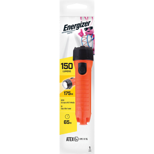 Intrinsically Safe&reg; Handheld Flashlight, LED, 150 Lumens, D Batteries Maritime Industrial Rubber