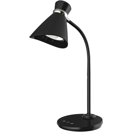 Desk Lamp, 6 W, LED, 16" Neck, Black Maritime Industrial Rubber