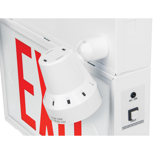 Exit Sign with Security Lights, LED, Battery Operated/Hardwired, 12-1/10" L x 11" W, English Maritime Industrial Rubber