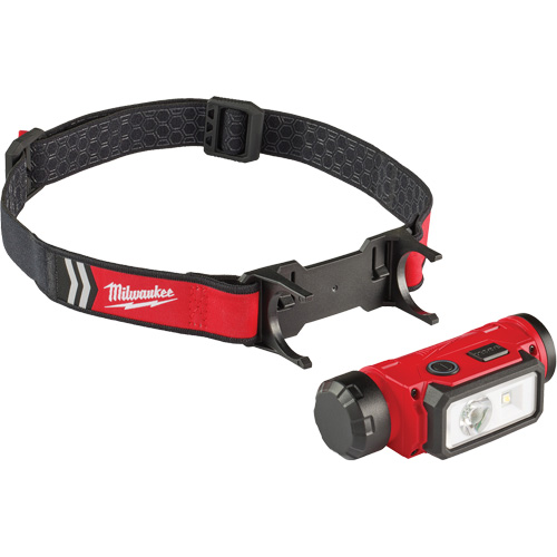 REDLITHIUM USB Hardhat Headlamp, LED, 600 Lumens, 5 Hrs. Run Time, Rechargeable Batteries Maritime Industrial Rubber