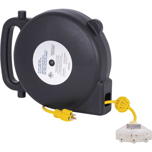 JPCR-1450 ABS Extension Cord Reel, Indoor/Outdoor, SJTW, 14 AWG, 13 A, 45' Maritime Industrial Rubber