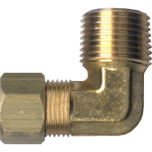 Raccord coud&eacute; 90° de tuyau, Tube x m&acirc;le tuyau, Laiton, 1/4" x 1/2" Maritime Industrial Rubber