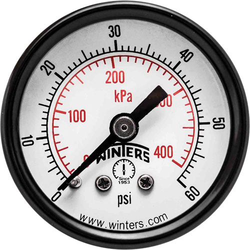 Manom&egrave;tre &eacute;conomique,  2", 0 - 60 psi, Fixation arri&egrave;re, Analogique Maritime Industrial Rubber