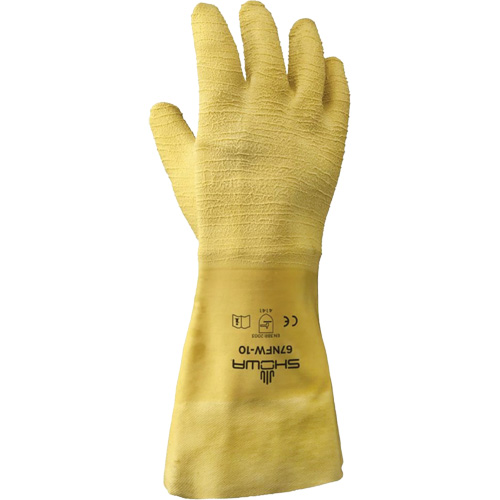 Gants pour usage g&eacute;n&eacute;ral 67NFW, 10/Grand, R&ecirc;vetement Latex de caoutchouc, Enveloppe en Coton Maritime Industrial Rubber