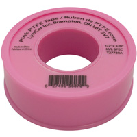 Teflon&reg; Tape, 520" L x 1/2" W, Pink Maritime Industrial Rubber