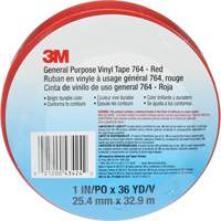 764 General-Purpose Vinyl Tape, 25.4 mm (1") W x 32.9 m (108') L, 5 mils, Red Maritime Industrial Rubber