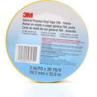 764 General-Purpose Vinyl Tape, 76 mm (3") W x 32.9 m (108') L, 5 mils, Yellow Maritime Industrial Rubber
