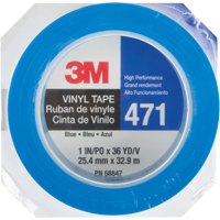 471 Vinyl Tape, 25.4 mm (1") W x 32.9 m (108') L, 5.3 mils, Blue Maritime Industrial Rubber