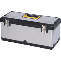 JPSTB-22 Stainless Steel Hand Tool Box, 11" D x 22-1/2" W x 10-3/4" H, Black/Grey Maritime Industrial Rubber