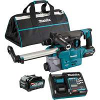 XGT Brushless Cordless SDS-Plus Rotary Hammer with DX10 Dust Extraction Attachment, 40 V, 1-3/16", 3 ft-lbs, 0-840 RPM Maritime Industrial Rubber