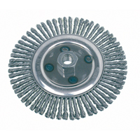 Knot Wire Wheel Brushes - Stringer Bead, 4-7/8" Dia., 0.02" Fill, 5/8"-11 Arbor, Steel Maritime Industrial Rubber