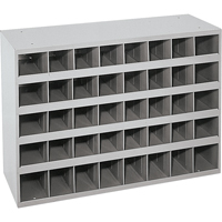 Steel Storage Bin Cabinet, 33-3/4" W x 12" D x 23-7/8" H, Grey Maritime Industrial Rubber