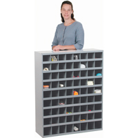 Steel Storage Bin Cabinet, 33-3/4" W x 12" D x 42" H, Grey Maritime Industrial Rubber