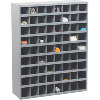 Steel Storage Bin Cabinet, 33-3/4" W x 12" D x 42" H, Grey Maritime Industrial Rubber