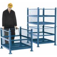 Conteneurs en m&eacute;tal grillag&eacute;, 2 panneaux repliables, Capacit&eacute; 2500 lb, 34,5" la x 40,5" p x 32,25" h Maritime Industrial Rubber