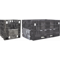 Conteneurs repliables en poly&eacute;thyl&egrave;ne, 30" lo x 32" la x 25" h, Noir Maritime Industrial Rubber