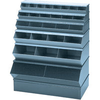 Bacs sectionnels superposables, Cap. 100 lb, 37" la x 24" p x 11" h, Bleu Maritime Industrial Rubber