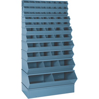 Bacs sectionnels superposables, Cap. 100 lb, 37" la x 8" p x 4-1/2" h, Bleu Maritime Industrial Rubber