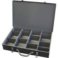 Boîtes &agrave; compartiments ajustables, Acier, Variable compartiments, 18" la x 12" p, 3" h, Gris Maritime Industrial Rubber