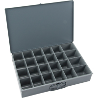 Compartment Scoop Boxes, Steel, 24 Slots, 18" W x 12" D x 3" H, Grey Maritime Industrial Rubber