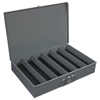 Compartment Steel Scoop Boxes , 18.34" W x 12.16" D x 3.16" H, 6 Vertical Compartments Maritime Industrial Rubber