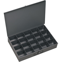 Boîtes &agrave; fond courb&eacute;, Acier, 20 compartiments, 13-3/8" la x 9-1/4" p, 2" h, Gris Maritime Industrial Rubber