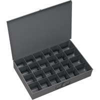 Boîtes &agrave; fond courb&eacute;, Acier, 24 compartiments, 13-3/8" la x 9-1/4" p, 2" h, Gris Maritime Industrial Rubber