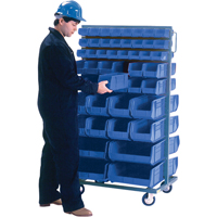 Support mobile deux c&ocirc;t&eacute;s pour bacs, &agrave; deux c&ocirc;t&eacute;s, 96 bacs, 36" la x 24" p x 63" h Maritime Industrial Rubber