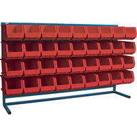 Rayonnage &agrave; persienne avec bacs, 36 bacs, 72" la x 15" p x 40" h Maritime Industrial Rubber