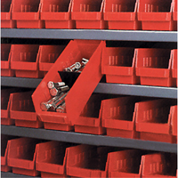 Bacs de rangement pour tablettes, 6-5/8" la x 4" H x 23-5/8" p, Rouge, Capacit&eacute; 50 lb Maritime Industrial Rubber