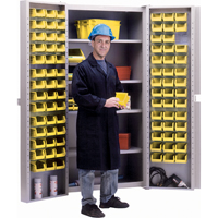 Deep-Door Combination Cabinet, 38" W x 24" D x 72" H, 4 Shelves Maritime Industrial Rubber