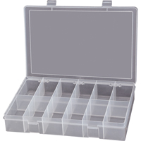 Compact Polypropylene Compartment Cases, 13-1/8" W x 9" D x 2-5/16" H, 12 Compartments Maritime Industrial Rubber