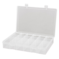 Compact Polypropylene Compartment Cases, 13-1/8" W x 9" D x 2-5/16" H, 18 Compartments Maritime Industrial Rubber