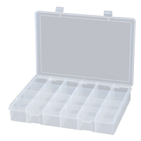 Compact Polypropylene Compartment Cases, 13-1/8" W x 9" D x 2-5/16" H, 24 Compartments Maritime Industrial Rubber
