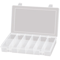 Compact Polypropylene Compartment Cases, 11" W x 6-3/4" D x 1-3/4" H, 12 Compartments Maritime Industrial Rubber