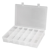 Compact Polypropylene Compartment Cases, 11" W x 6-3/4" D x 1-3/4" H, 18 Compartments Maritime Industrial Rubber