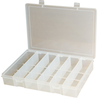 Compact Polypropylene Compartment Cases, 11" W x 6-3/4" D x 1-3/4" H, 6 Compartments Maritime Industrial Rubber
