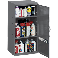 Armoires utilitaires, Acier, 2 Tablettes, 32-3/4" h x 19-7/8" la x 14-1/4" P, Gris Maritime Industrial Rubber