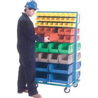 Supports mobiles pour contenants - &agrave; deux c&ocirc;t&eacute;s, 0 bacs, 36" la x 24" p x 67-1/2" h Maritime Industrial Rubber