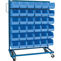 Support mobile pour bacs &agrave; un c&ocirc;t&eacute;, &agrave; un c&ocirc;t&eacute;, 36 bacs, 36" la x 16" p x 46-1/2" h Maritime Industrial Rubber